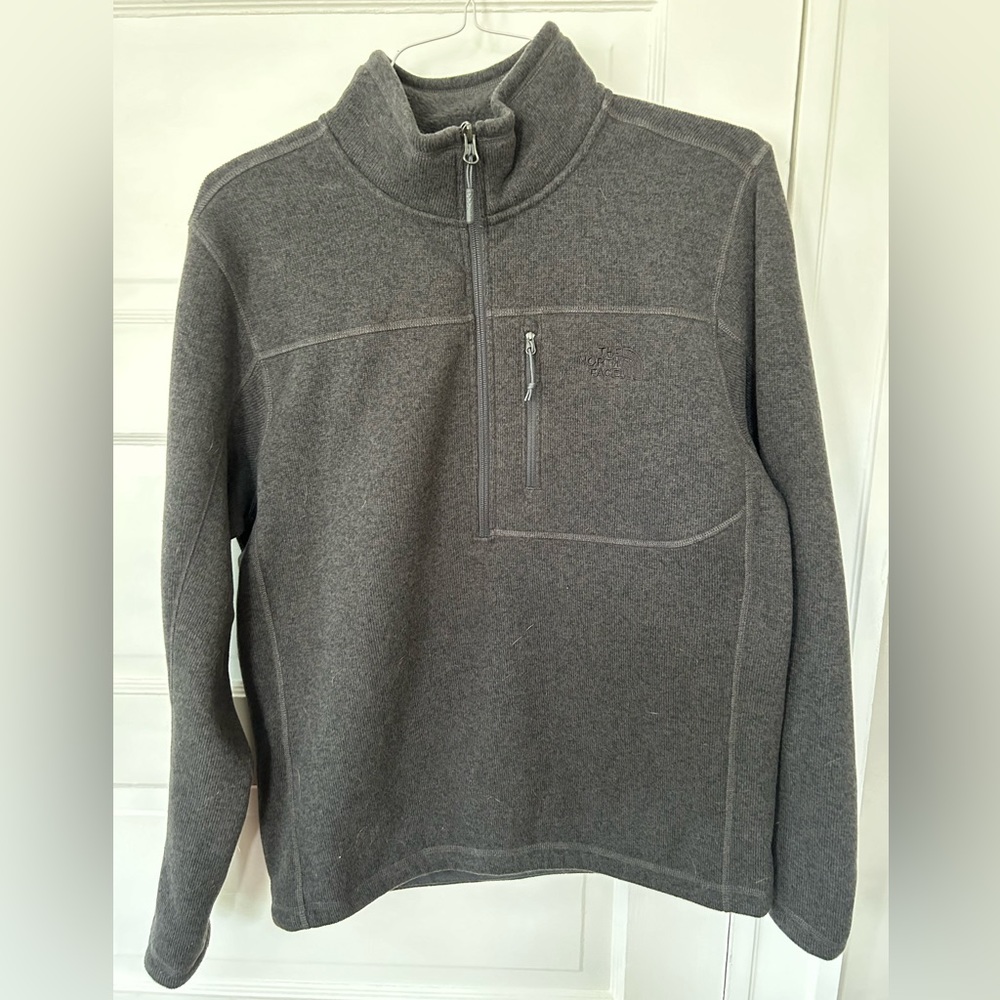 Charcoal Gray North Face 1/2 Zip Sweater Fleece